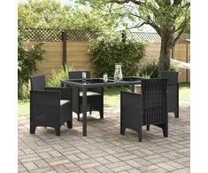 Sodo Kėdė 4 pcs Antracitas 53 x 49 x 85 cm Polipropilenas