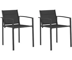 Sodo kėdės 2 pcs Juoda ir Antracitas 53,5 x 59 x 77 cm