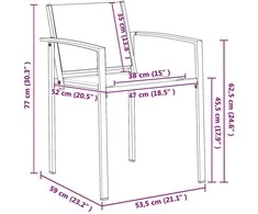 Sodo kėdės 2 pcs Juoda ir Antracitas 53,5 x 59 x 77 cm