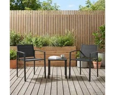 Sodo kėdės 2 pcs Juoda ir Antracitas 53,5 x 59 x 77 cm