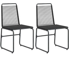 Sodo kėdės 2 pcs Juodas 48 x 55 x 89,5 cm Ratanas
