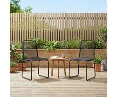 Sodo kėdės 2 pcs Juodas 48 x 55 x 89,5 cm Ratanas