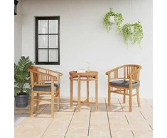 Kėdė su pagalve 2 pcs Ruda 63 x 58 x 89 cm Kieto teka medžio