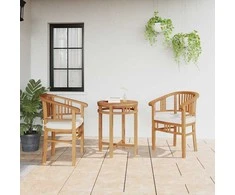 Kėdė su pagalve 2 pcs Ruda 63 x 58 x 89 cm Kieto teka medžio