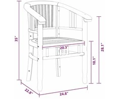 Kėdė 2 pcs Ruda 63 x 58 x 89 cm Kieto teka medžio