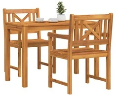 Lauko baldų komplektas Sodo valgomojo komplektas 3 pcs Ruda Kietos akacijos mediena