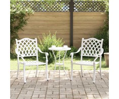 Sodo Kėdė 2 pcs Balta 56 x 55 x 92.5cm Aliuminis