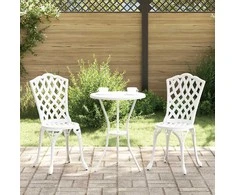 Sodo Kėdė 2 pcs Balta 39 x 40 x 87cm Aliuminis