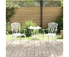 Sodo Kėdė 2 pcs Balta 53 x 51 x 88,5cm Aliuminis