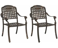 Sodo Kėdė 2 pcs Bronzinė 55 x 56,5 x 91cm Aliuminis