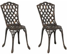 Sodo Kėdė 2 pcs Bronzinė 39 x 40 x 87cm Aliuminis
