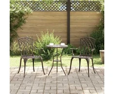 Sodo Kėdė 2 pcs Bronzinė 53 x 51 x 88,5cm Aliuminis