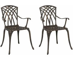 Sodo Kėdė 2 pcs Bronzinė 53 x 51 x 88,5cm Aliuminis