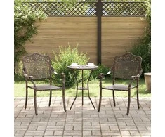 Sodo Kėdė 2 pcs Bronzinė 55 x 55 x 92,5cm Aliuminis
