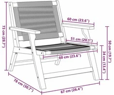 Sodo atsipalaidavimo kėdė 2 pcs Juoda Kietos akacijos mediena