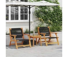 Sodo baldai 2 pcs Juoda 67 x 76 x 73 cm Kietos akacijos mediena