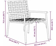 Sodo Kėdė 2 pcs Ruda 78 x 55,5 x 75,5 cm poliratanas