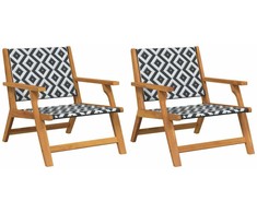 Sodo baldai 2 pcs Juoda ir Balta 67 x 78 x 73 cm
