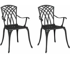 Sodo Kėdė 2 pcs Juoda 53 x 51 x 88,5cm Aliuminis