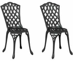 Sodo Kėdė 2 pcs Juoda 39 x 40 x 87cm Aliuminis