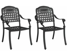 Sodo Kėdė 2 pcs Juoda 55 x 56,5 x 91cm Aliuminis