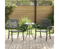 Sodo Kėdė 2 pcs Juoda 55 x 56,5 x 91cm Aliuminis
