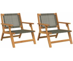 Sodo baldai 2 pcs Pilka 67 x 78 x 73 cm Kietos akacijos mediena