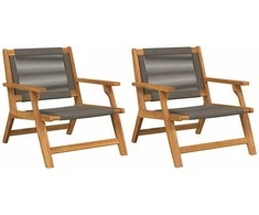 Sodo baldai 2 pcs Pilka 67 x 78 x 73 cm Kietos akacijos mediena