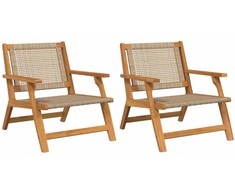 Sodo baldai 2 pcs Smėlio 67 x 78 x 73 cm