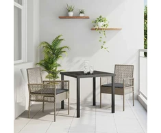 Sodo Kėdė su pagalve 2 pcs Pilka 55 x 53 x 85 cm poliratanas