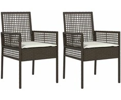 Sodo Kėdė su pagalve 2 pcs Ruda 55 x 53 x 85 cm poliratanas