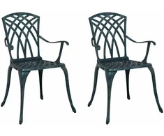 Sodo Kėdė 2 pcs Žalia 53 x 51 x 88,5cm Aliuminis