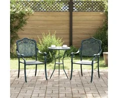 Sodo Kėdė 2 pcs Žalia 64 x 62 x 93cm Aliuminis