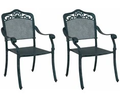 Sodo Kėdė 2 pcs Žalia 64 x 62 x 93cm Aliuminis