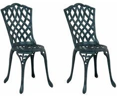 Sodo Kėdė 2 pcs Žalia 39 x 40 x 87cm Aliuminis