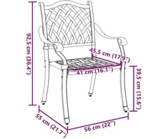 Sodo Kėdė 2 pcs Žalia 56 x 55 x 92.5cm Aliuminis