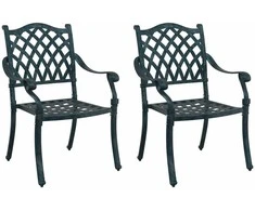 Sodo Kėdė 2 pcs Žalia 56 x 55 x 92.5cm Aliuminis
