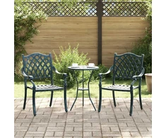 Sodo Kėdė 2 pcs Žalia 56 x 55 x 92.5cm Aliuminis