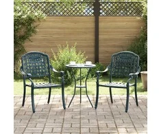 Sodo Kėdė 2 pcs Žalia 55 x 56,5 x 91cm Aliuminis