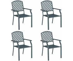 Sodo Kėdė 4 pcs Antracitas 56 x 65 x 89 cm Plienas