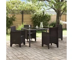 Sodo Kėdė su pagalve 4 pcs Ruda 53 x 49 x 85 cm Polipropilenas