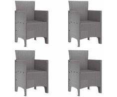 Sodo Kėdė 4 pcs Šviesiai pilka 53 x 49 x 85 cm Polipropilenas