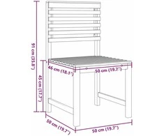 Sodo Kėdė 2 pcs Ruda 50 x 50 x 91cm Akacijos medienos masyvas