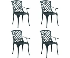 Sodo Kėdė 4 pcs Žalia 61 x 60,5 x 93cm Aliuminis