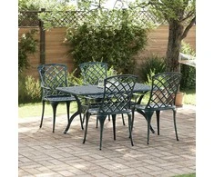 Sodo Kėdė 4 pcs Žalia 61 x 60,5 x 93cm Aliuminis