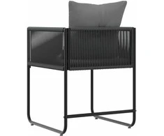 Kėdė su pagalve 4 pcs Juoda ir Antracitas PE ratanas
