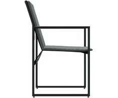 Kėdė su pagalve 4 pcs Juoda ir Antracitas Tekstilenas