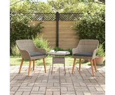 Sodo Kėdė su pagalve 2 pcs Juoda 62,5 x 55 x 82 cm poliratanas