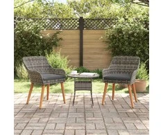 Sodo Kėdė su pagalve 2 pcs Pilka 62,5 x 55 x 82 cm poliratanas