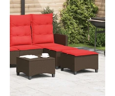 sodo kėdės su pagalvėlėmis 2 vnt Ruda 55x55x36 cm polirotango